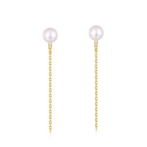 Pearl Stud Earrings Bar threader earrings Studs